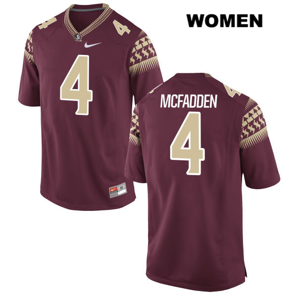 Women's NCAA Nike Florida State Seminoles #4 Tarvarus McFadden College Red Stitched Authentic Football Jersey EXU2869QY